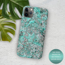 Gray Türkis Mint Green Minerals Agate Muster