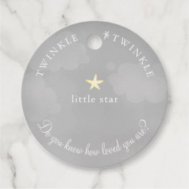 Gray Twinkle Little Star Baby Dusche Geburtstag Geschenkanhänger