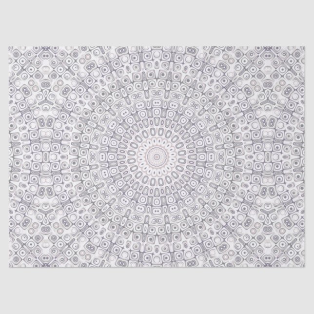 Gray und Lilac Mandala Pattern Seidenpapier (Vorderseite)