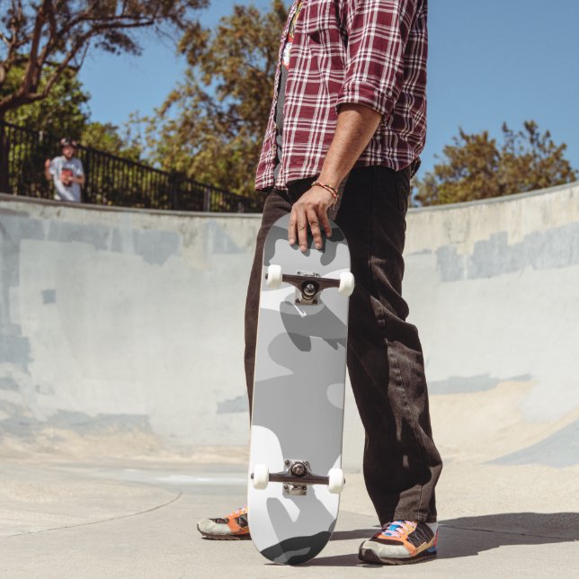 Gray Urban Military Camouflage Pattern Skateboard (Außenbereich 2)