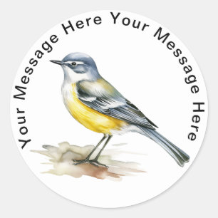 Gray Wagtail Runder Aufkleber