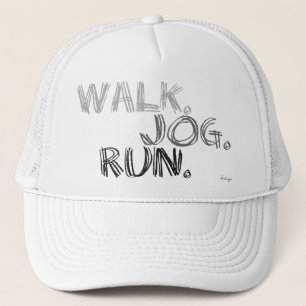 GRAY WALK JOG RUN (Schriftart SCRIBBLE) Truckerkappe