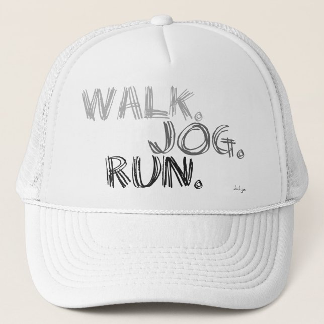 GRAY WALK JOG RUN (Schriftart SCRIBBLE) Truckerkappe (Vorderseite)