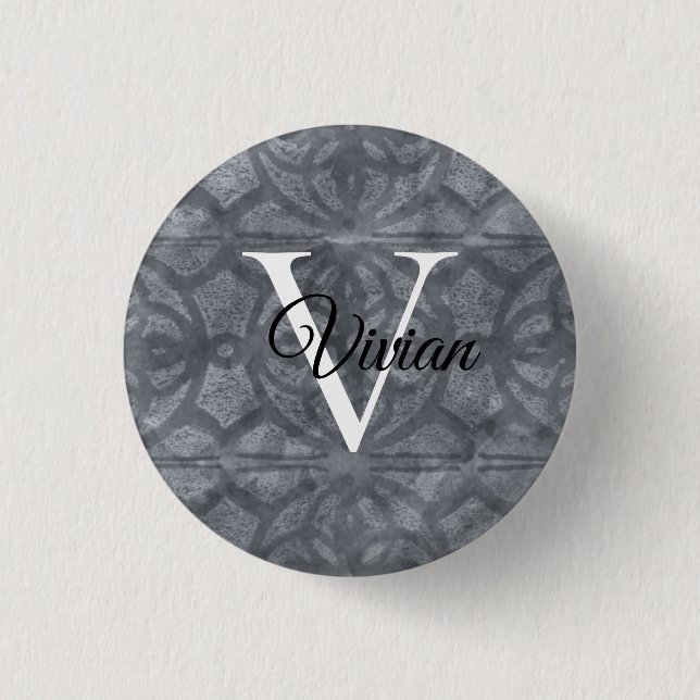 Gray Watercolor Button (Vorderseite)