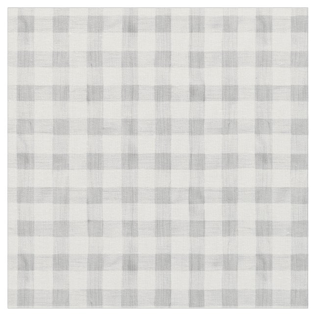 Gray Watercolor Gingham Fabric Stoff (Nahaufnahme)