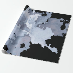 Gray Watercolor Marble Goth Geschenkpapier