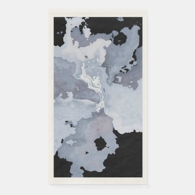 Gray Watercolor Marble Goth Serviette (Vorderseite)