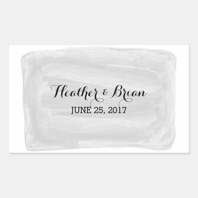 Gray Watercolor Wedding Stickers (Vorderseite)