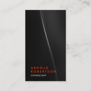 Gray Wave Orange Trendy Consultant Business Card Visitenkarte