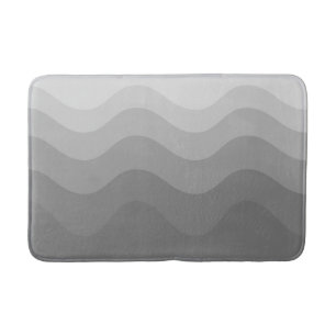 Gray Wavey Stripe Modern Bath Mat Badematte