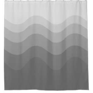 Gray Wavey Stripe Moderner Duschvorhang