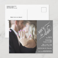Gray Wedding Save the Date Foto & Calligrafy