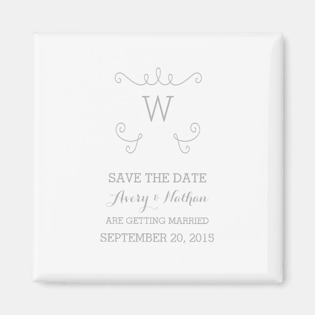 Gray Whimsical Blüh Save the Date Magnet (Vorne)