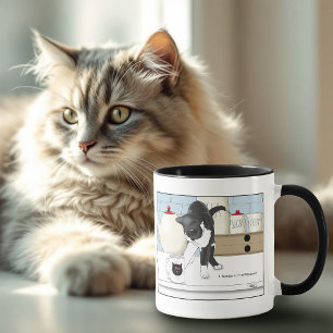 Gray White Cat Funny Tee Tasse Küche