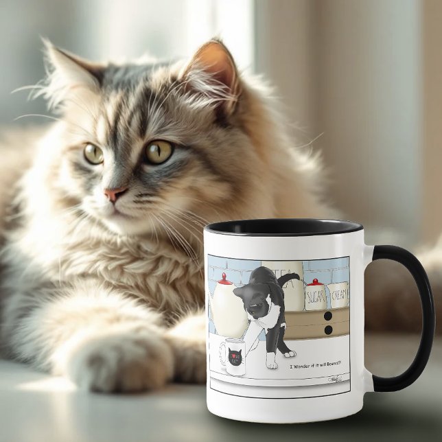 Gray White Cat Funny Tee Tasse Küche (Von Creator hochgeladen)