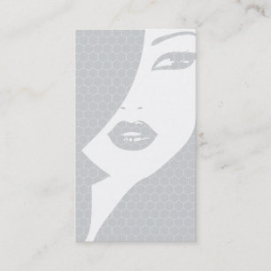 GRAY & WHITE GEMUSTERT GIRL Business Card Visitenkarte