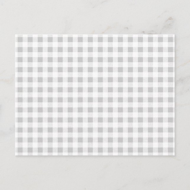 Gray White Gingham Pattern Postkarte (Vorderseite)
