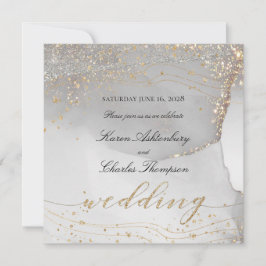 Gray White Gold Odyssey Elegante Frische Pasta mac Einladung