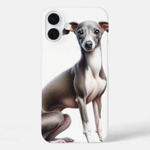 GRAY & WHITE ITALIAN GREYHOUND PUPPY HUND iPhone 16 PLUS HÜLLE