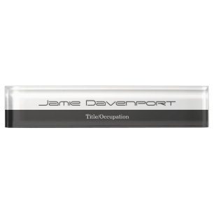 Gray White Minimal Moderne Bold Namensplakette