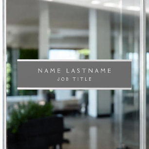 Gray White Modern Elegante Berufliche Klasse Türschild
