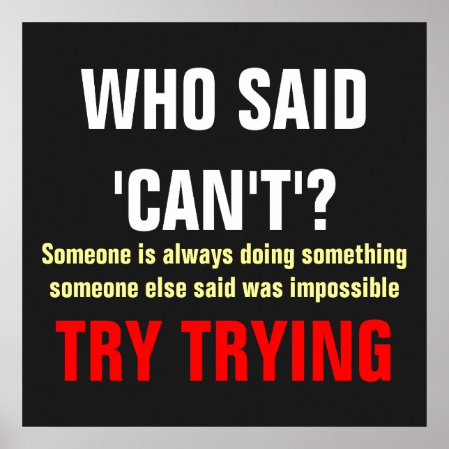 Gray White Red, die gesagt, kann nicht erfolgreich Poster (Vorne)