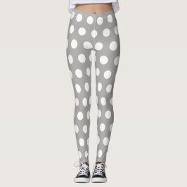 Gray White Spots Retro Yoga Hosen Leggings