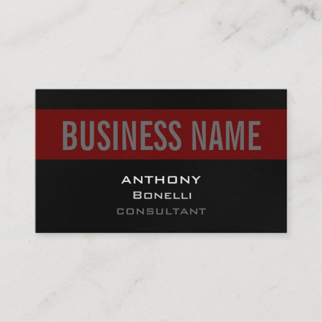 Gray White Strip Charming Business Card Visitenkarte (Vorderseite)