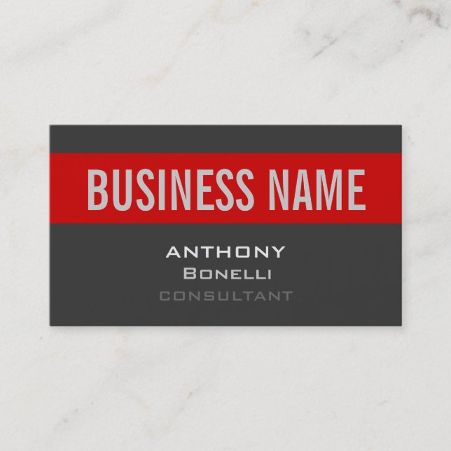 Gray White Strip Charming Business Card Visitenkarte (Vorderseite)