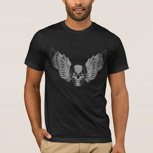 Gray Winged Skull T - Shirt (Vorderseite)