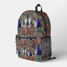 Gray Wolf Art Bedruckter Rucksack
