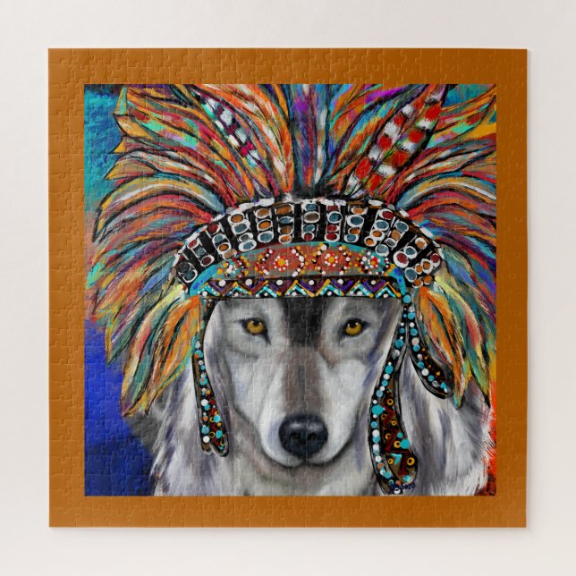 Gray Wolf Art Puzzle (Vertikal)