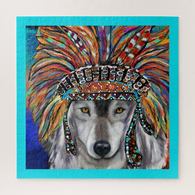 Gray Wolf Art Puzzle (Vertikal)