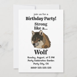 Gray Wolf Birthday Party Einladung