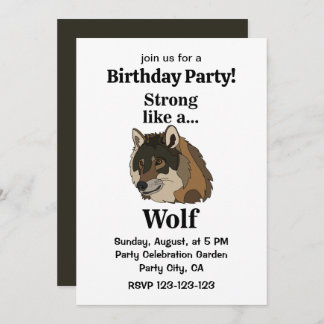 Gray Wolf Birthday Party Einladung