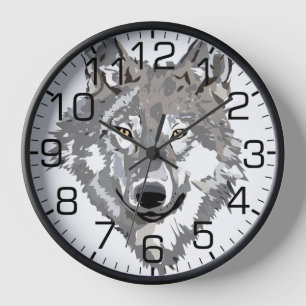 Gray Wolf Design Wanduhr