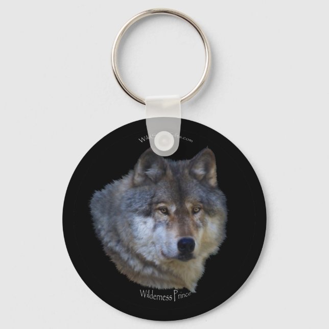GRAY WOLF Design Wildlife Art Schlüsselkette Schlüsselanhänger (Vorderseite)