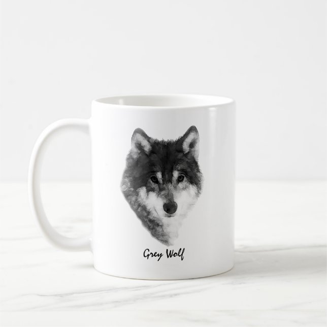 Gray Wolf elegant anpassbar Kaffeetasse (Links)