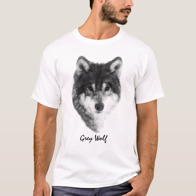 Gray Wolf elegant anpassbar T-Shirt (Vorderseite)