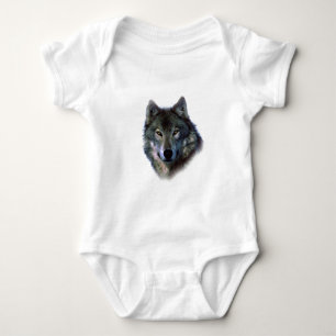 Gray Wolf Eyes Baby Strampler