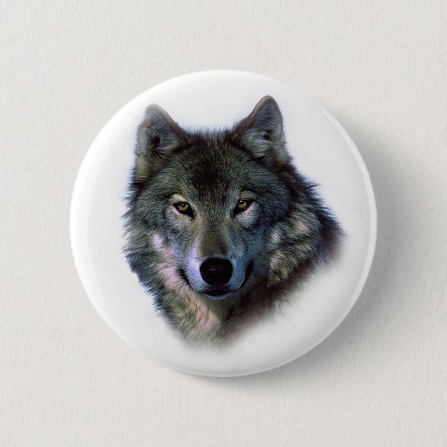 Gray Wolf Eyes Button (Vorderseite)