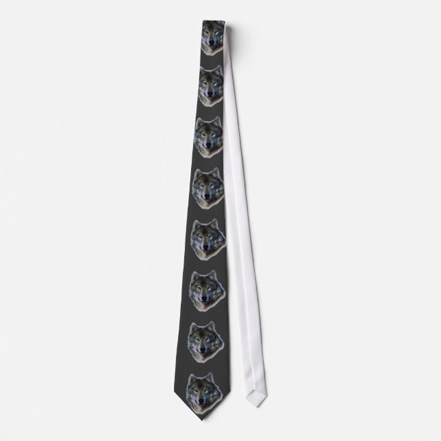 Gray Wolf Eyes Freedom Leadership Neck Tie Krawatte (Vorderseite)