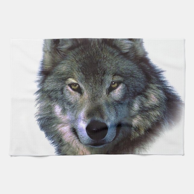Gray Wolf Eyes Handtuch (Horizontal)