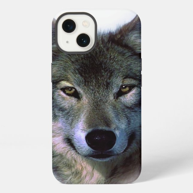 Gray Wolf Eyes iPhone Hülle (Rückseite)