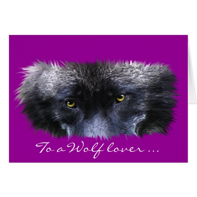 GRAY WOLF EYES Wildlife Supporter leere Karte (Vorderseite (Horizontal))