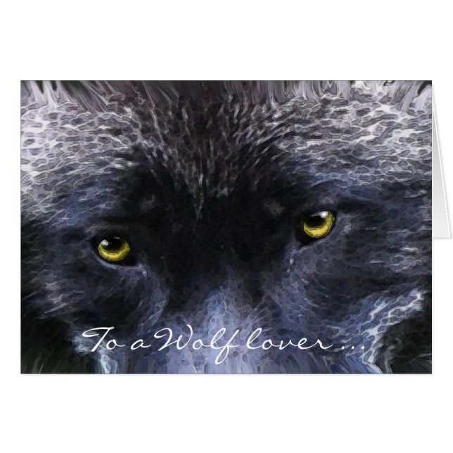GRAY WOLF EYES Wildlife Supporter leere Karte (Vorderseite (Horizontal))