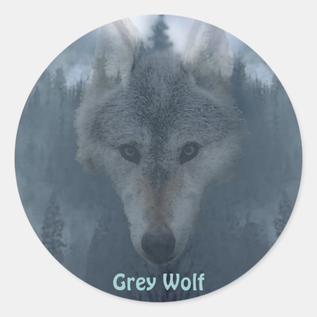 GRAY WOLF & FOREST Wildlife Supporter Stickers (Vorderseite)