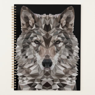 Gray Wolf Geometric Portrait Planer