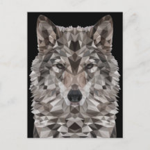 Gray Wolf Geometric Portrait