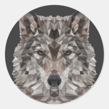 Gray Wolf Geometric Portrait
